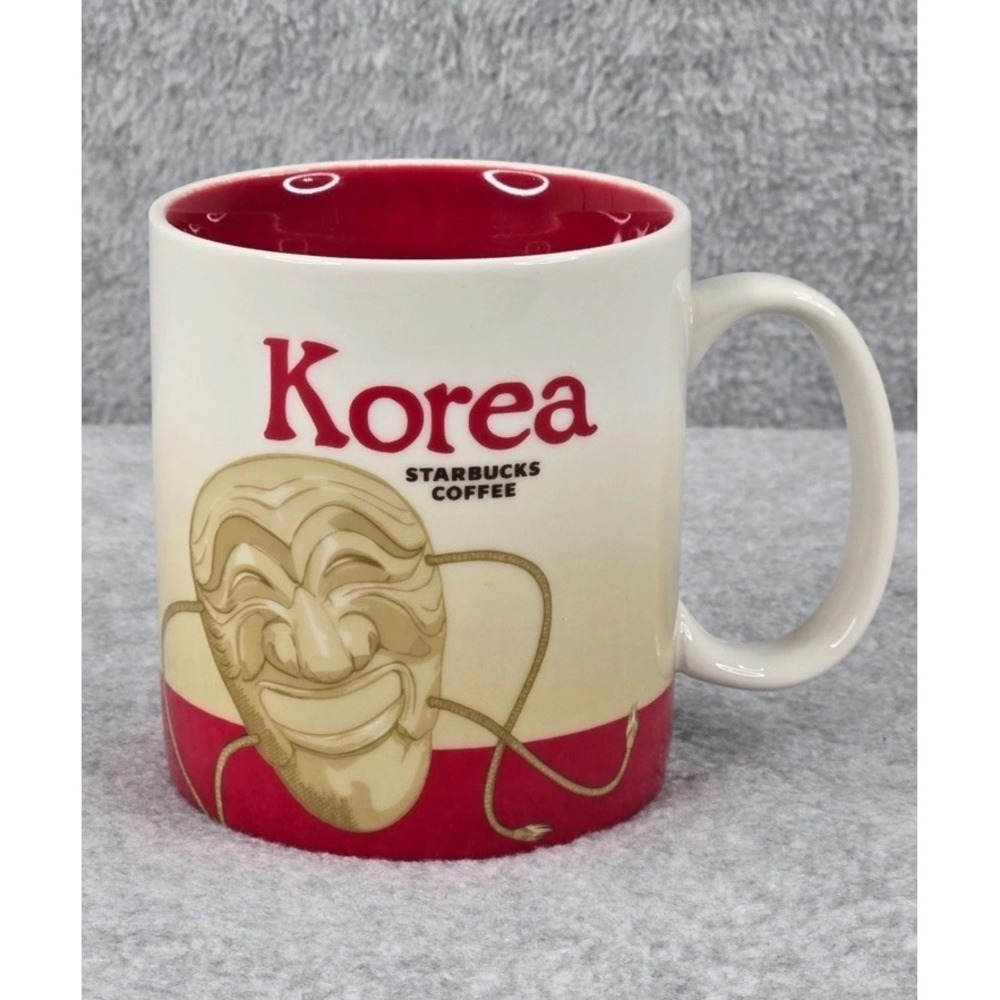 Starbucks Korea Mug Ceramic 16 Oz Coffee Cup Global Icon Series Mask